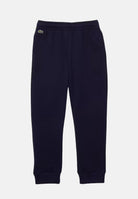 Pantalone sportivo blu per bambino e bambina rifinito da ricamo coccodrillo XJ9728-J 166 LACOSTE 