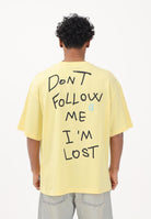 JUST CAVALLI T-shirt a manica corta gialla da uomo con stampa sul retro 80OAHE26CJ118 644 JUST CAVALLI 