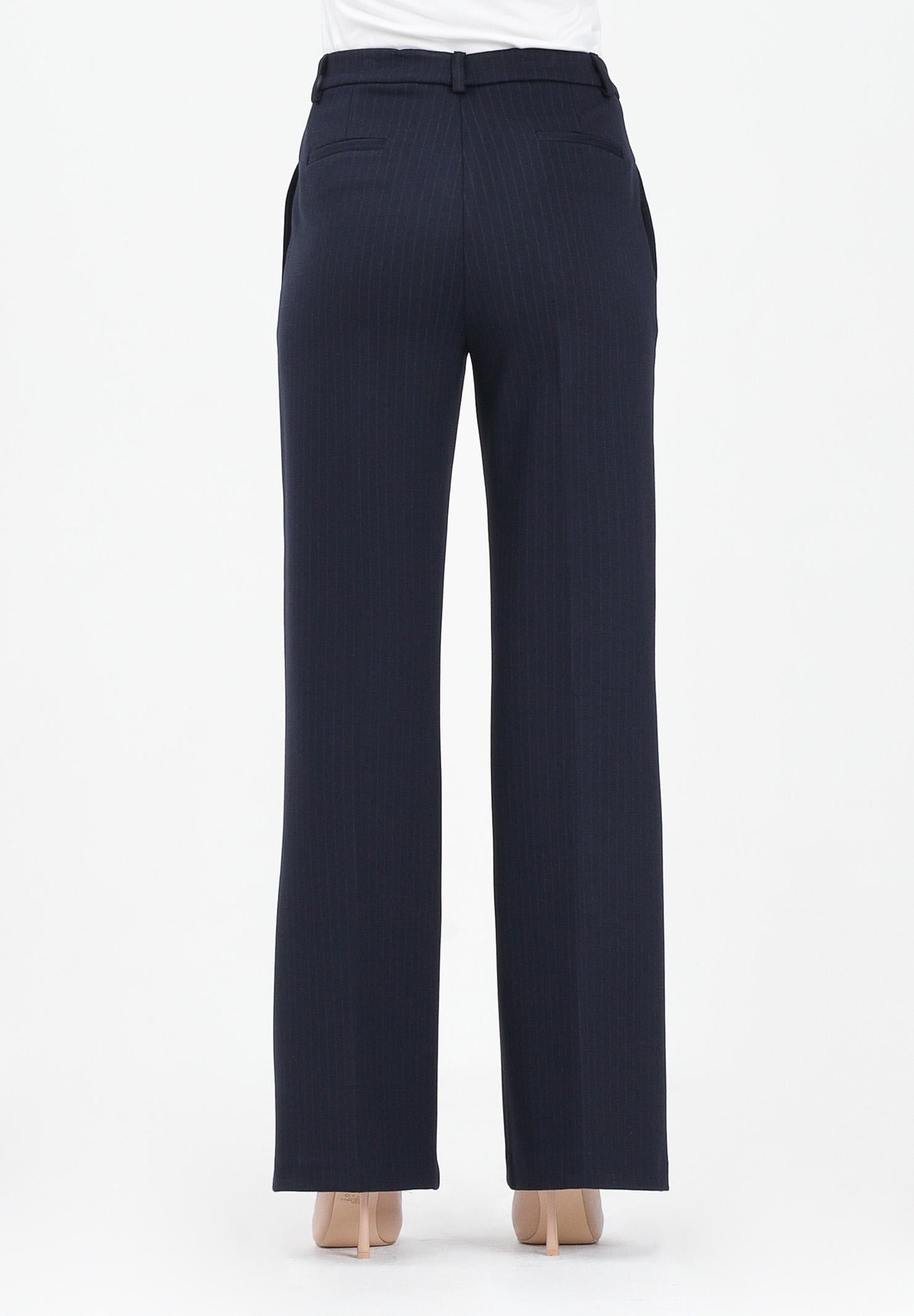 VICOLO Pantalone elegante blu da donna con sottili righe gessate verticali TF0264 FFBL VICOLO 