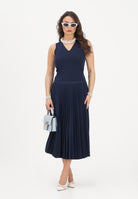 LACOSTE Abito midi blu da donna con gonna plissettata EF2432 166 LACOSTE 