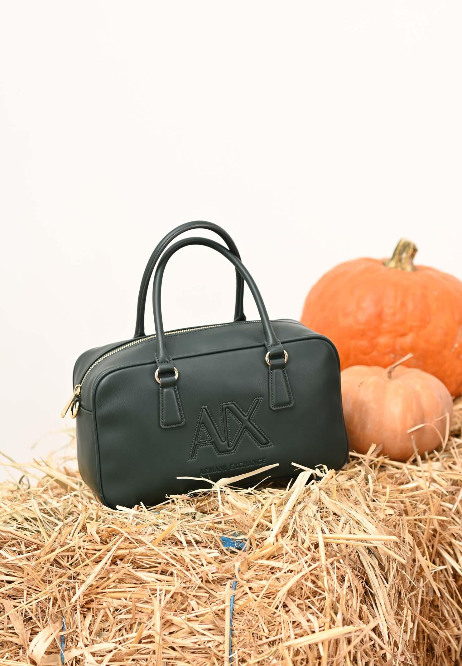 ARMANI EXCHANGE Borsa a spalla verde da donna con ricamo logo XW001566AF15634 U7304 ARMANI EXCHANGE 