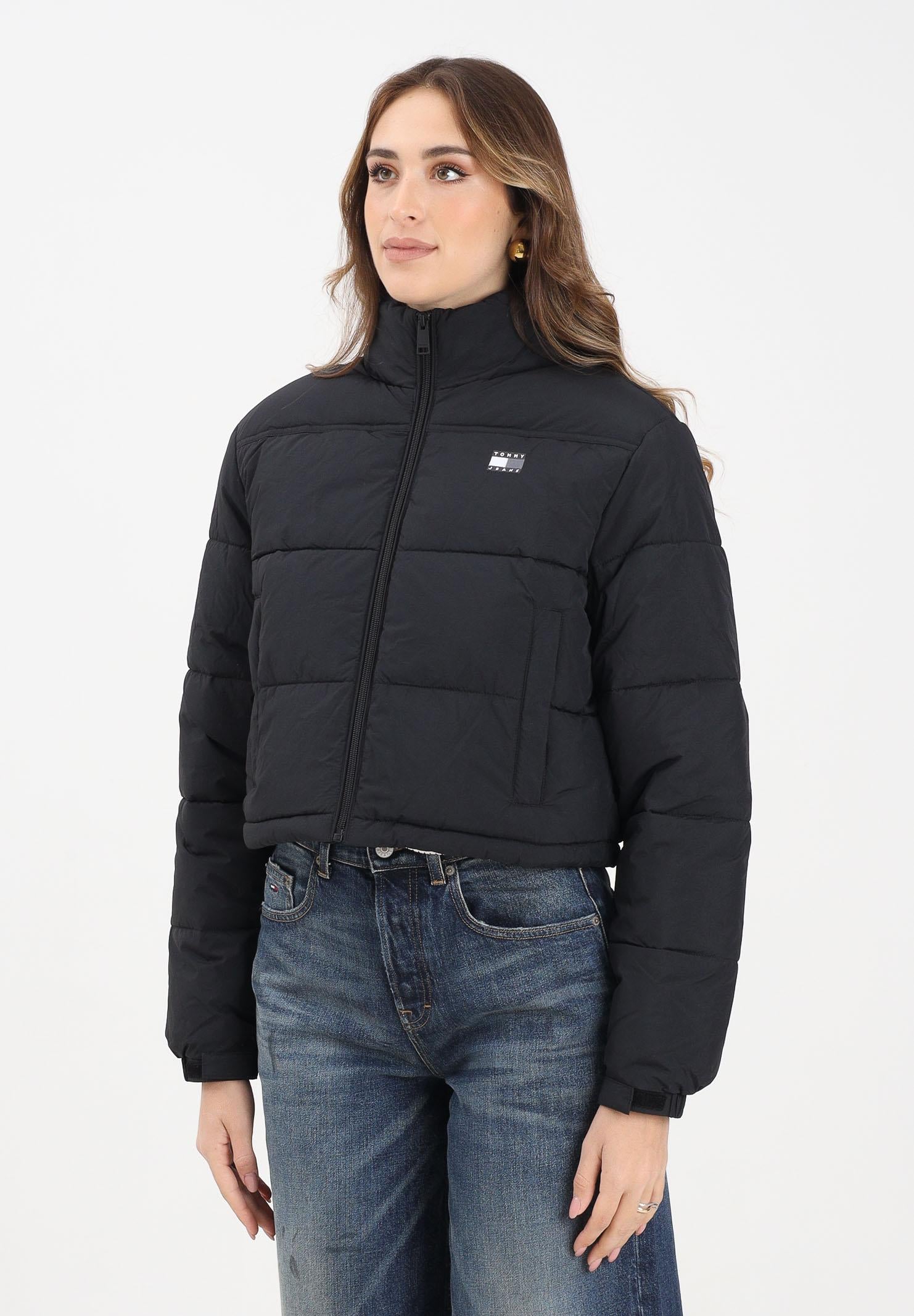 TOMMY JEANS Piumino nero da donna con logo DW0DW21620BDS  TOMMY JEANS 