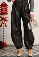 VICOLO Pantalone in ecopelle marrone da donna TF1043 MA VICOLO 