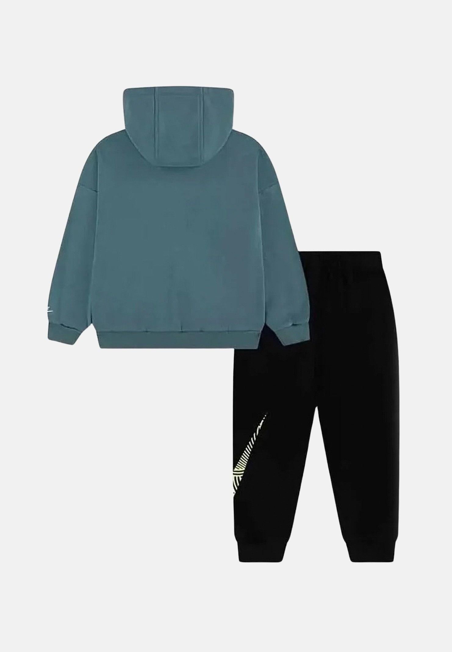 NIKE Tuta In The Zone nera e verde petrolio da neonato 66N738 023 NIKE 