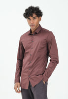 PATRIZIA PEPE Camicia a maniche lunghe bordeuax da uomo 5C0055A01 R883 PATRIZIA PEPE 