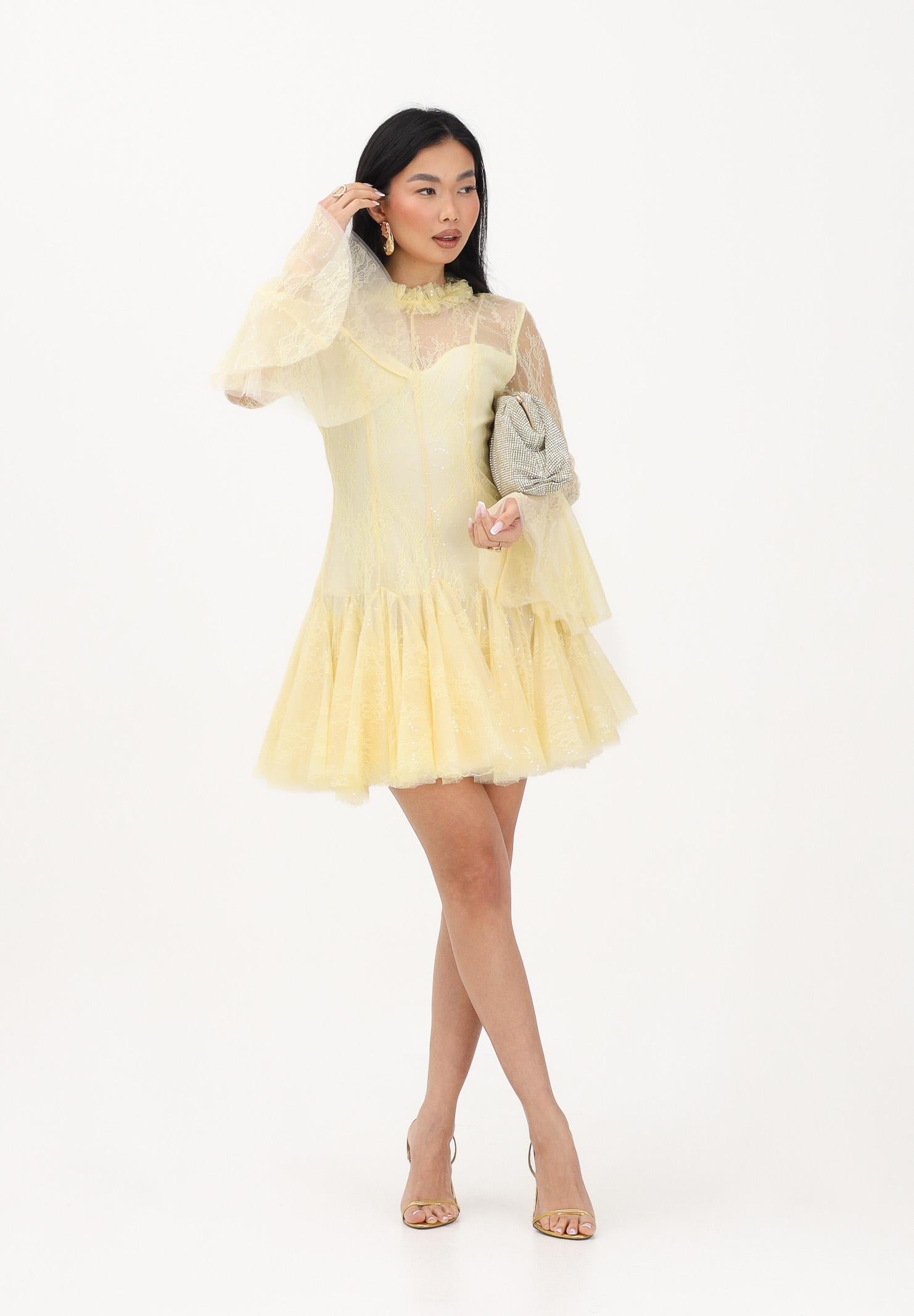 ODI ODI Abito corto giallo da donna in pizzo e tulle BACOLI110S6 D9 ODI ODI 