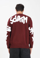 DISCLAIMER Maglioncino girocollo bordeaux da uomo con stampa logo 25IDS55116 BO DISCLAIMER 