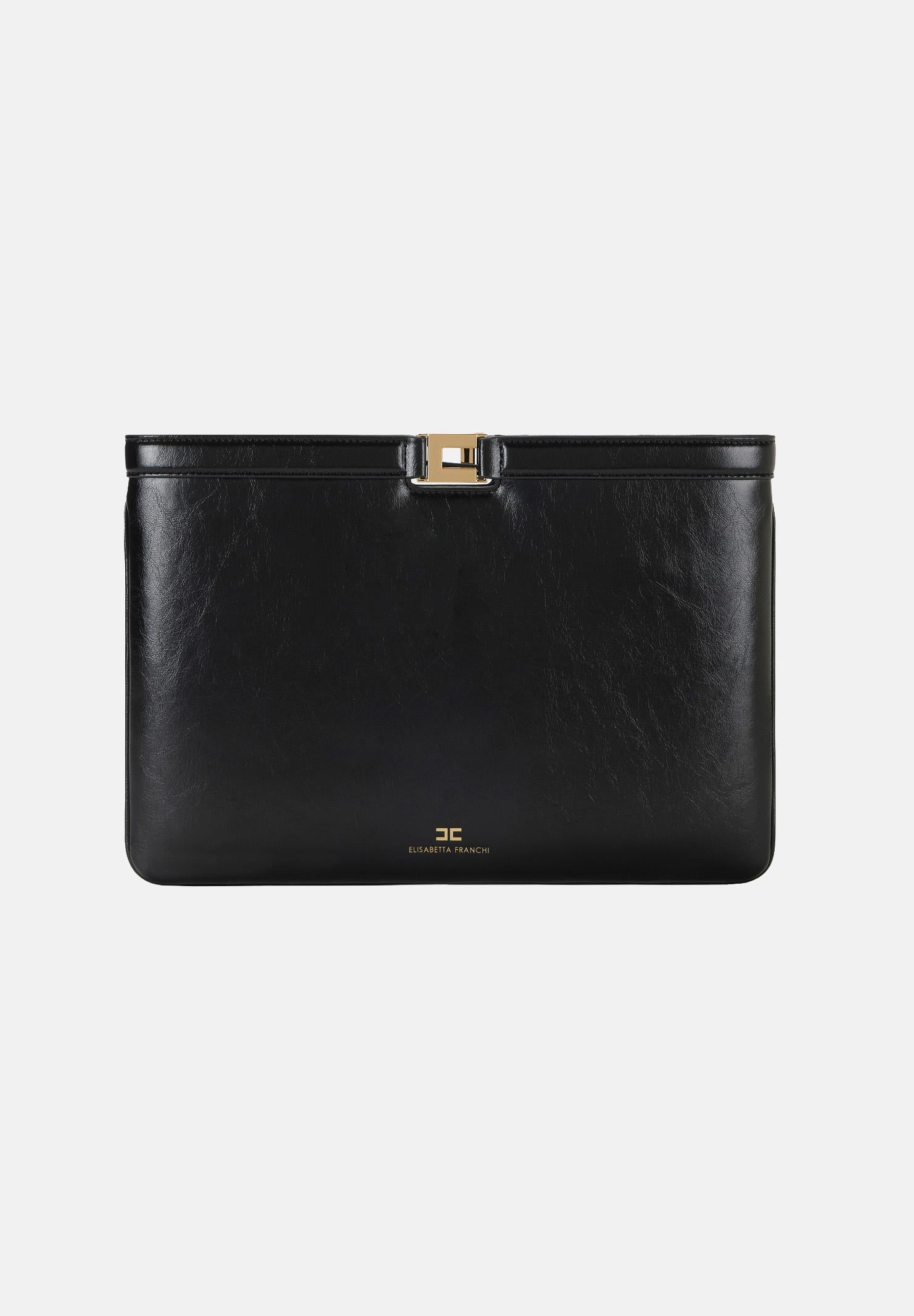ELISABETTA FRANCHI Pochette nera da donna effetto naplak BS18A61E2 110 ELISABETTA FRANCHI 