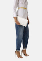 ELISABETTA FRANCHI Pochette avorio da donna realizzata in vera pelle BS99A61E2 360 ELISABETTA FRANCHI 