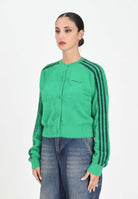 ADIDAS ORIGINALS Cardigan Fluffy Knitted verde da donna JW5177  ADIDAS ORIGINALS 