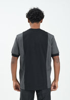 YES LONDON T-shirt a manica corta nera da uomo con inserti grigi XM4215 NE YES LONDON 