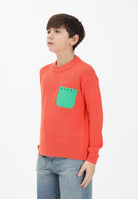 MARNI Maglioncino girocollo arancione per donna, bambino e bambina con tasca applicata M01775M00XA 0M436 MARNI 