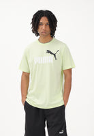 PUMA T-shirt a manica corta Essentials 2 Colour N.1 Logo verde lime da uomo 684708 76 PUMA 