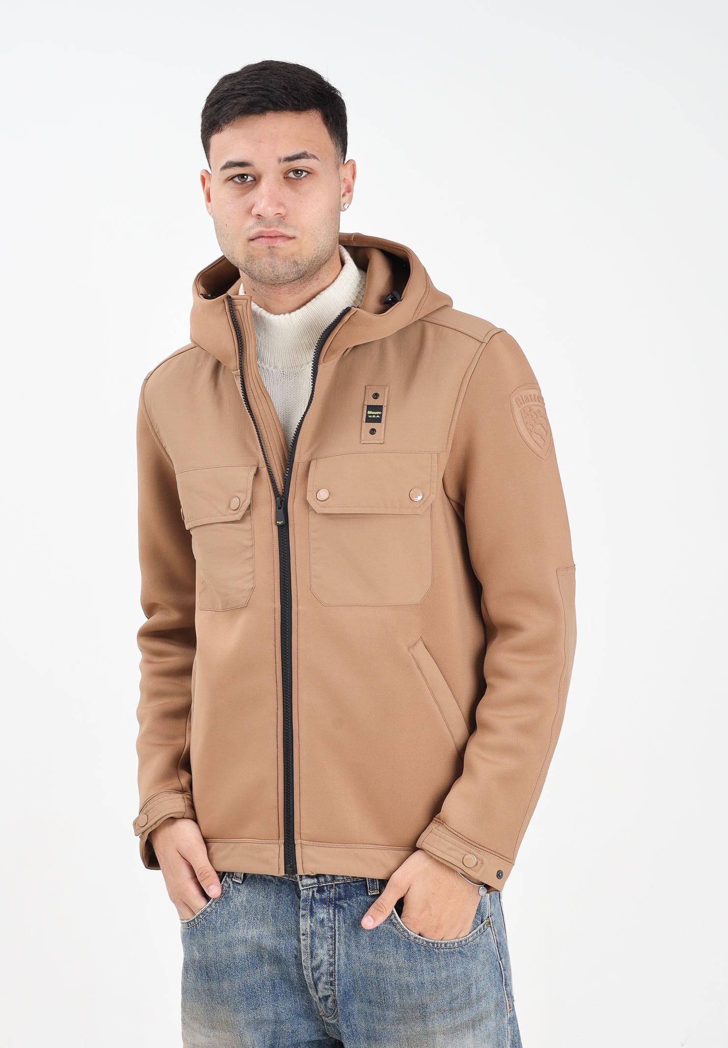 BLAUER Felpa con zip SCUBA MULTITASCHE RODMAN tabacco da uomo 25WBLUF02252-004745 343 BLAUER 