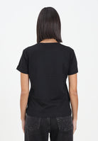 PINKO T-shirt a manica corta nera da donna con ricamo logo Love Birds in cristalli 103320A2RN Z99 PINKO 