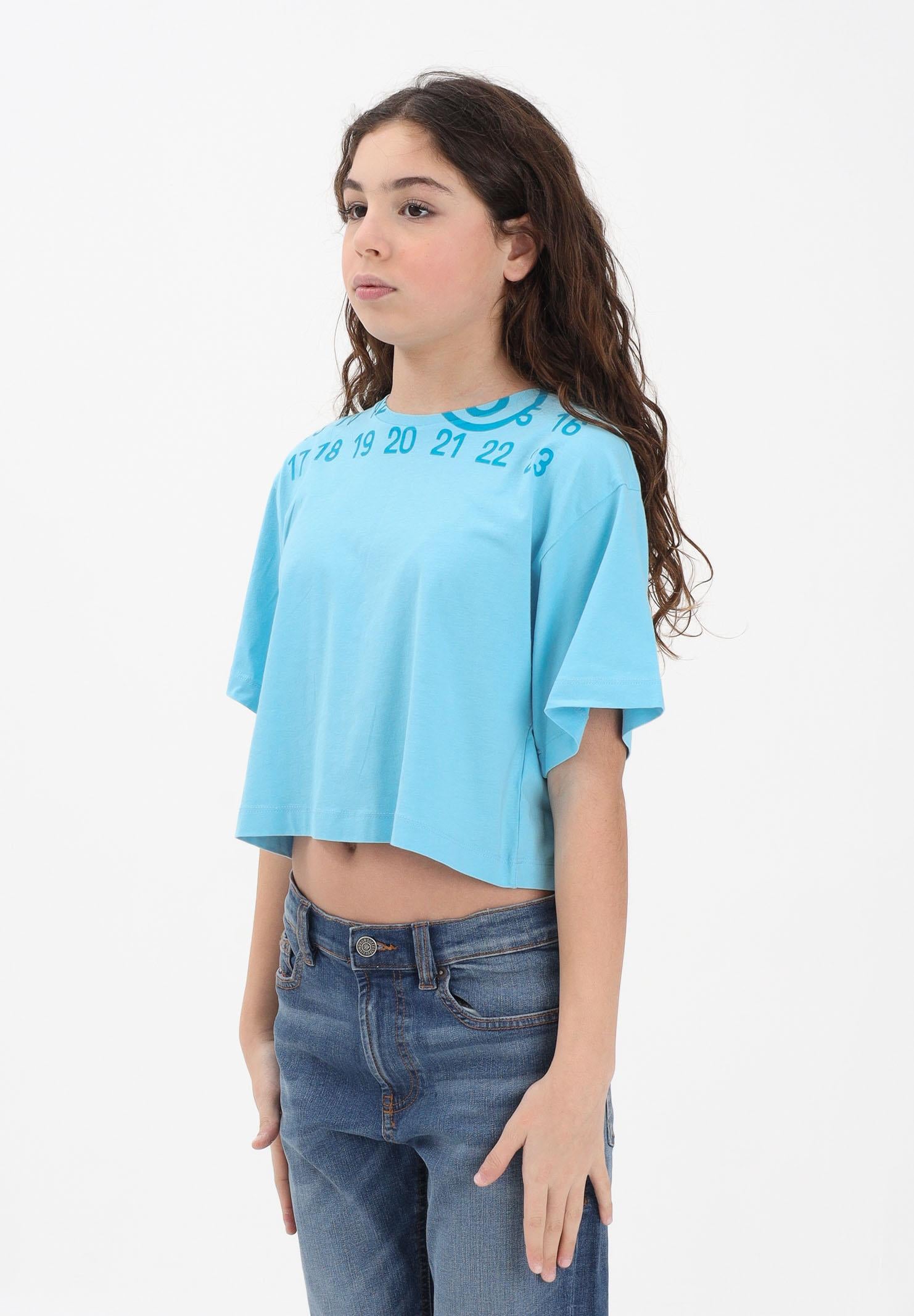 MAISON MARGIELA T-shirt a manica corta azzurra per donna, ragazze e bambine con stampa M61017MM02Y M6809 MAISON MARGIELA 