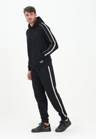 EA7 Pantalone sportivo nero da uomo con bande laterali logate 7M000974AF10377 UC001 EA7 