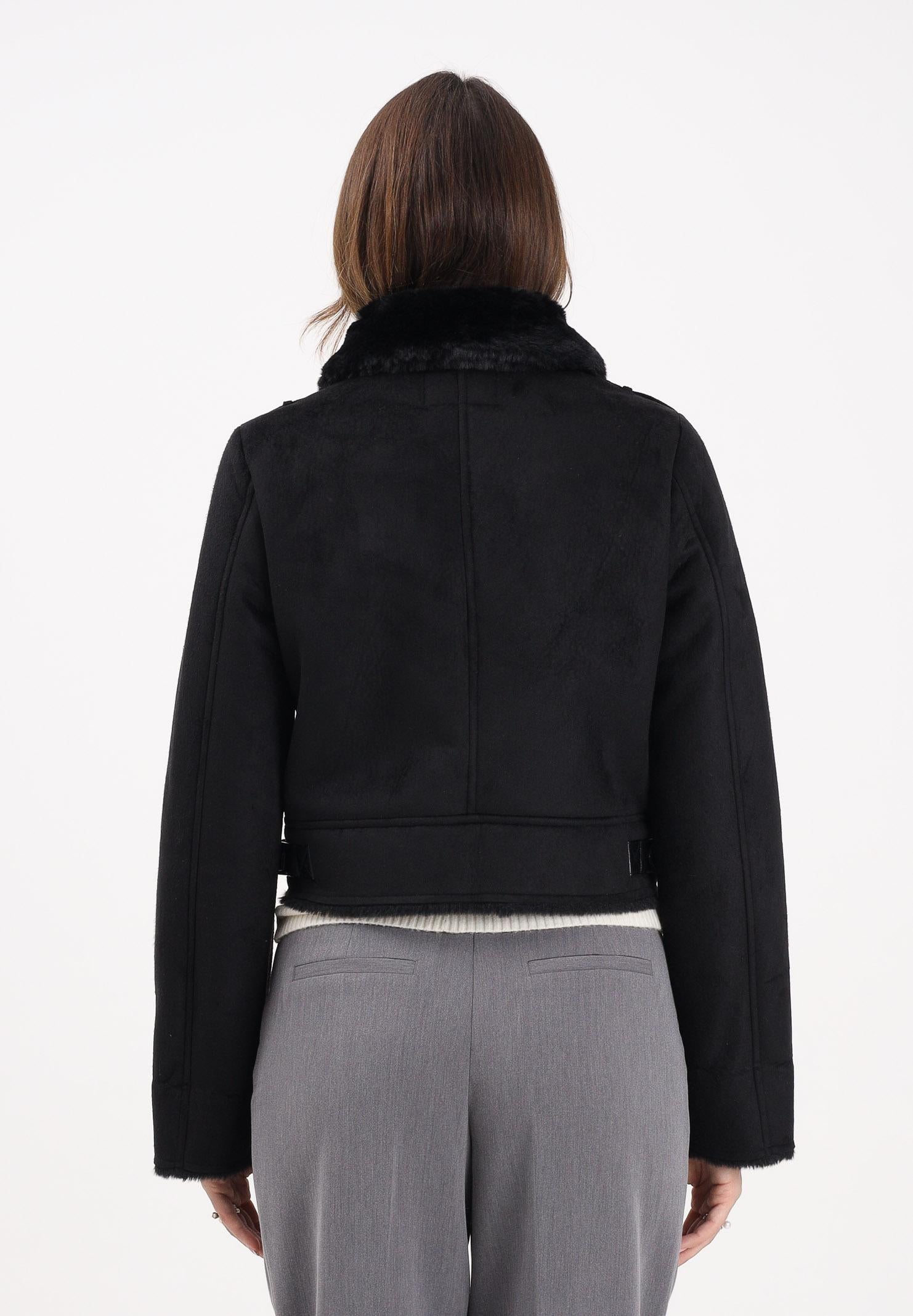 VICOLO Montone corto nero da donna TF0090 A99 VICOLO 