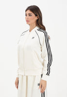 ADIDAS ORIGINALS Felpa con zip Adicolor SST Satin panna da donna KH1567  ADIDAS ORIGINALS 