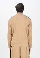 EA7 Felpa con zip beige da uomo rifinita da logo e bande laterali a contrasto 7M000620AF17089 U6171 EA7 