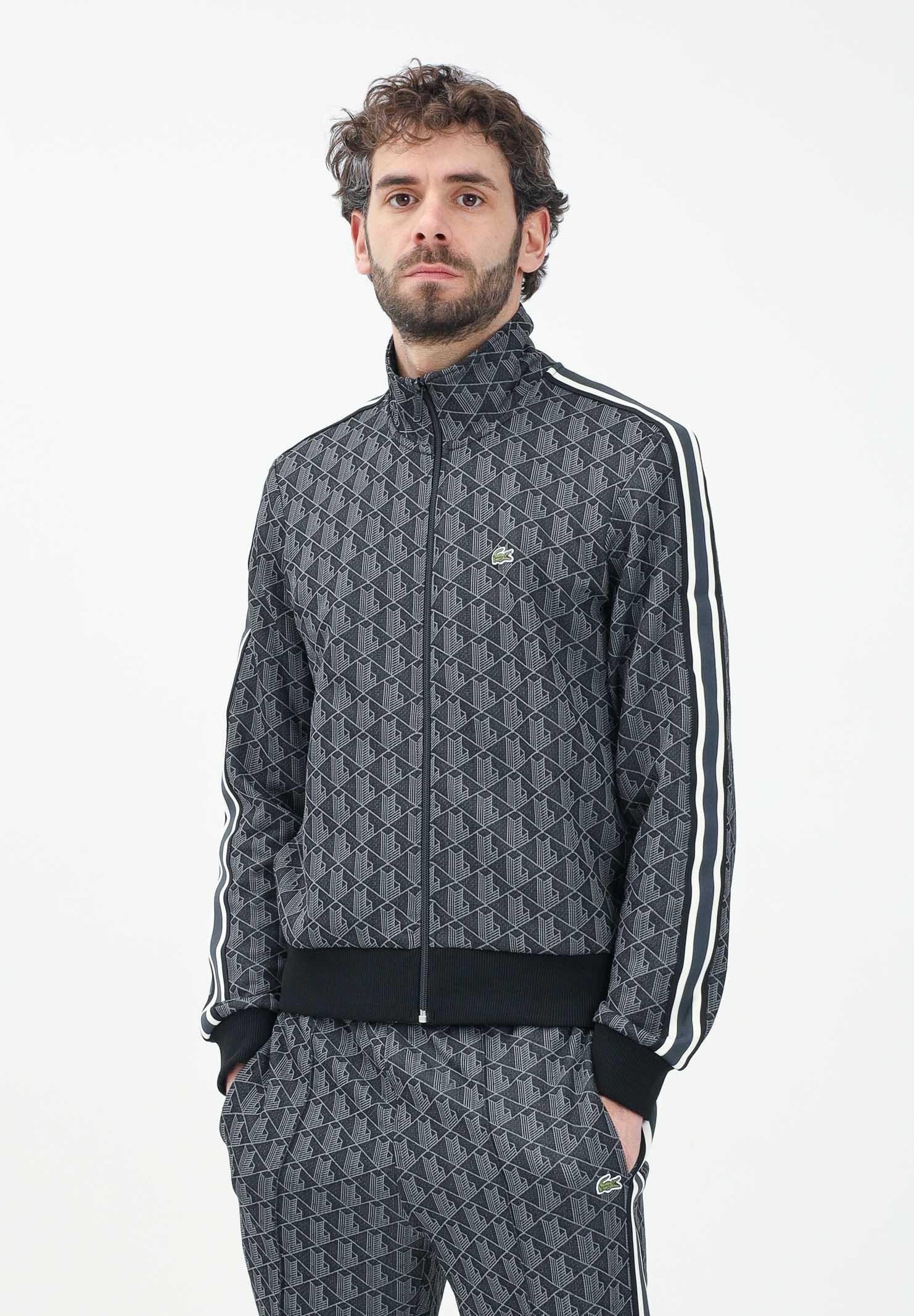 LACOSTE Felpa con zip Paris nera da uomo SH1368 4PC LACOSTE 