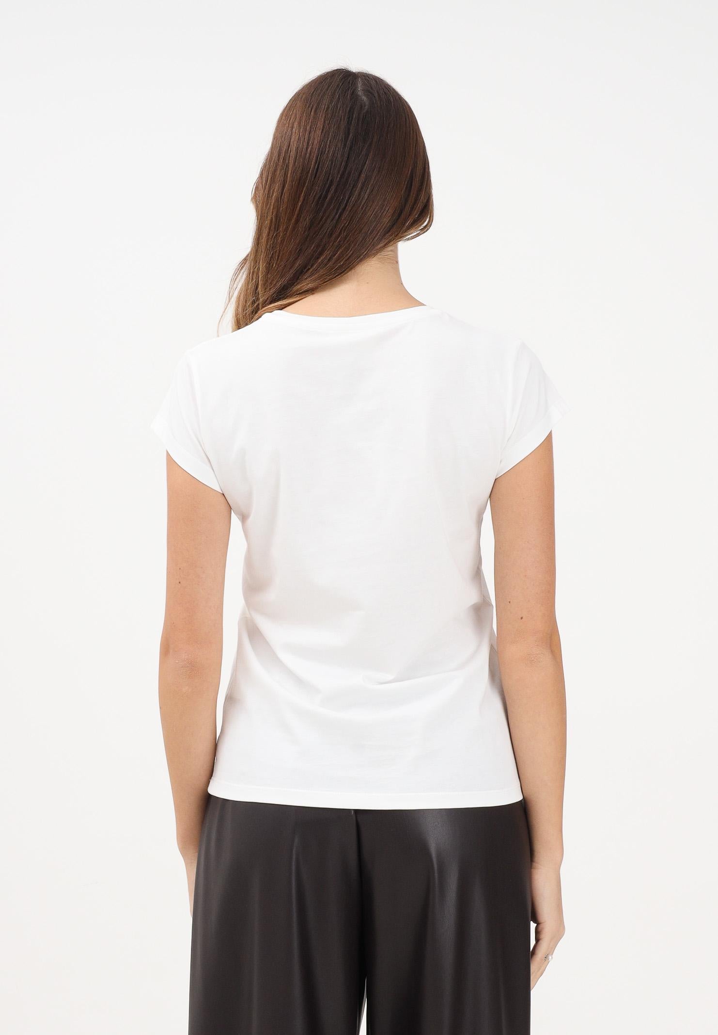 VICOLO T-shirt a manica corta bianca da donna con stampa RF0444 BI VICOLO 