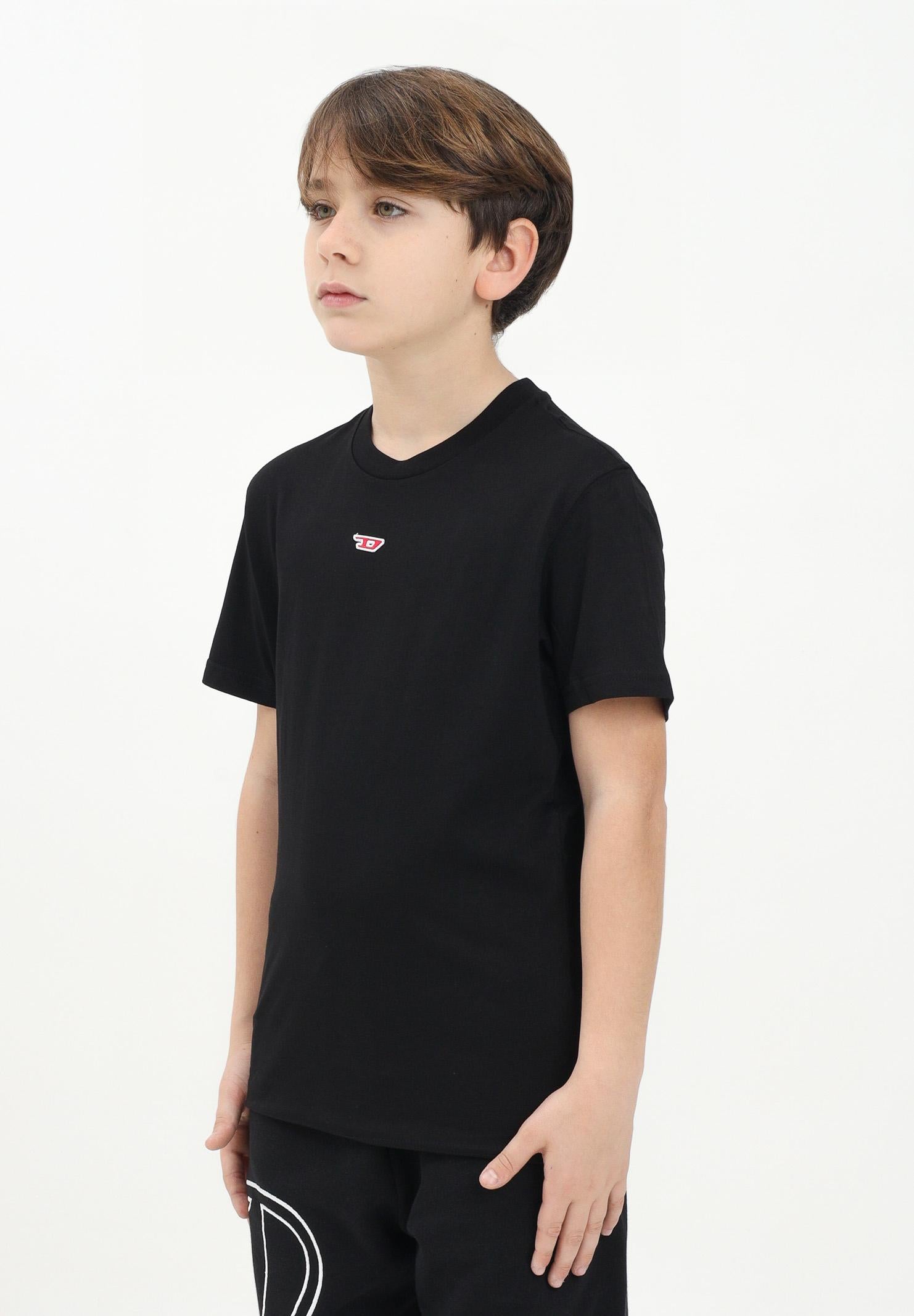 DIESEL T-shirt a manica corta Tdiegord nera per donna, ragazzi e bambini J022370GRAI K900 DIESEL 