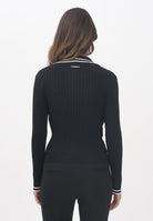 PINKO Maglioncino con scollo a V nero da donna con profili a righe nere 105418A2PS Z99 PINKO 