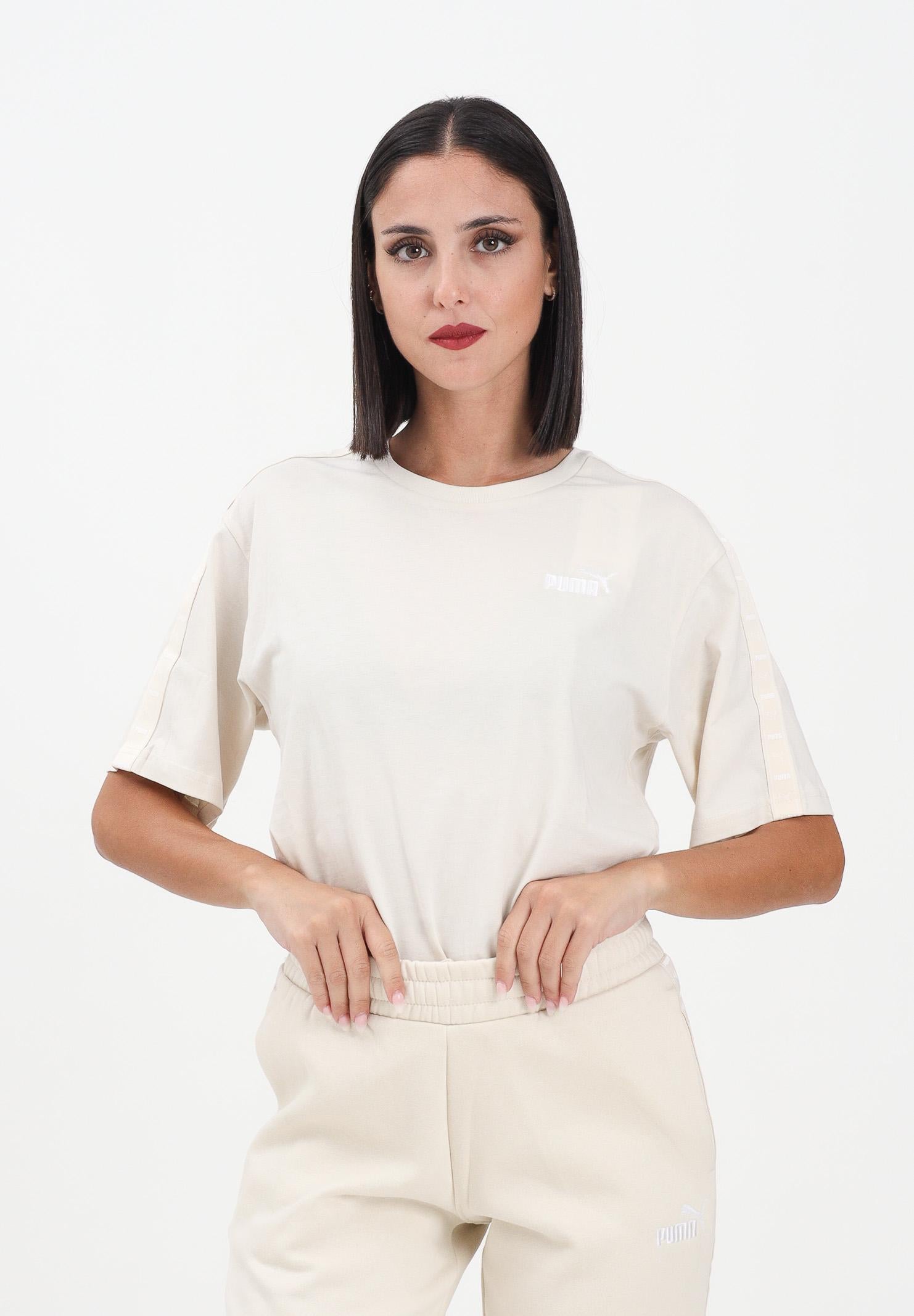 PUMA T-shirt a manica corta ESS TAPE panna da donna 685009 87 PUMA 