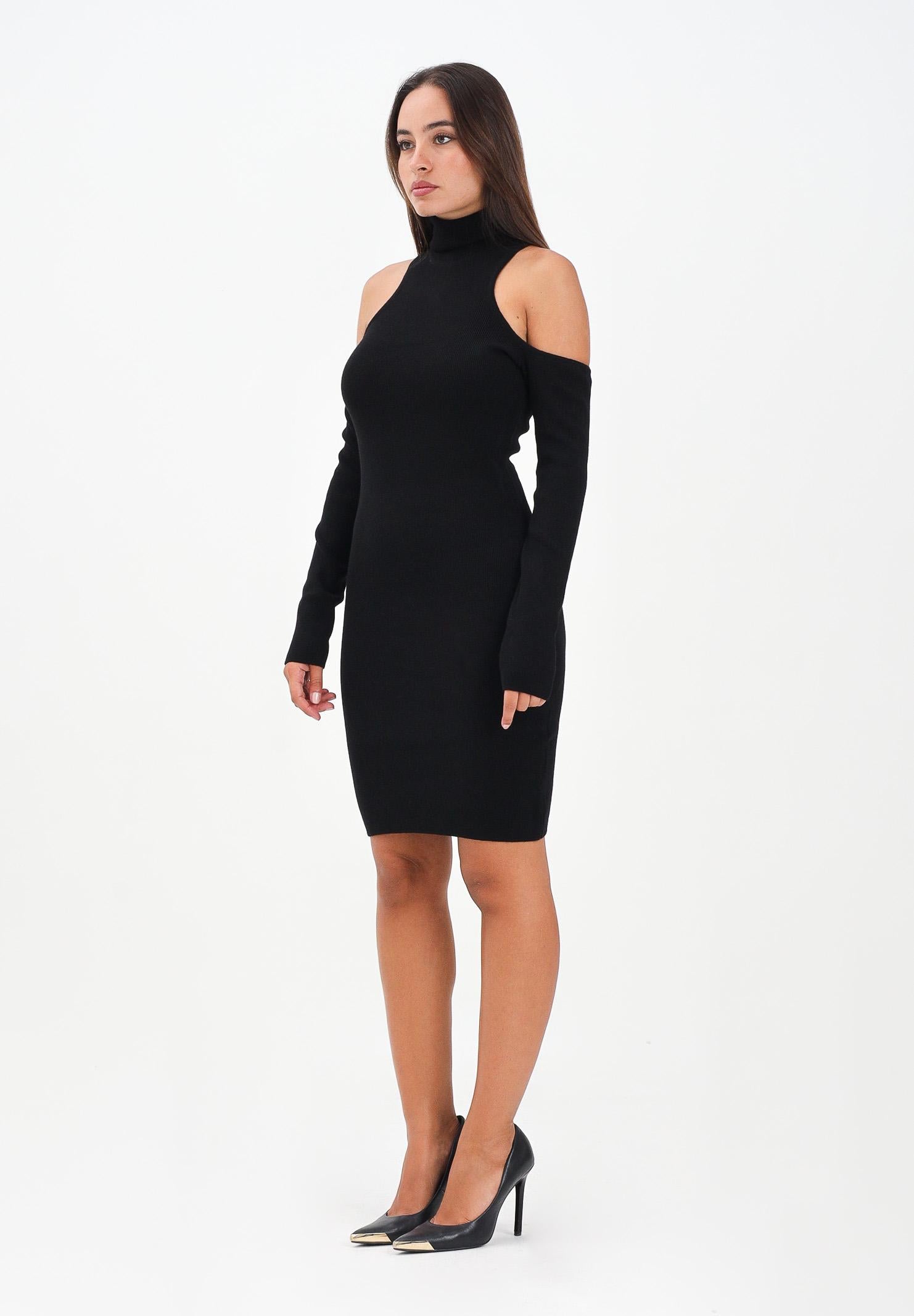 AKEP Abito in maglia nera da donna con omeri scoperti VSKD11036 V1 AKEP 