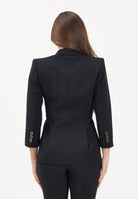 ELISABETTA FRANCHI Giacca monopetto nera da donna con dettagli logo GI21561E2 110 ELISABETTA FRANCHI 