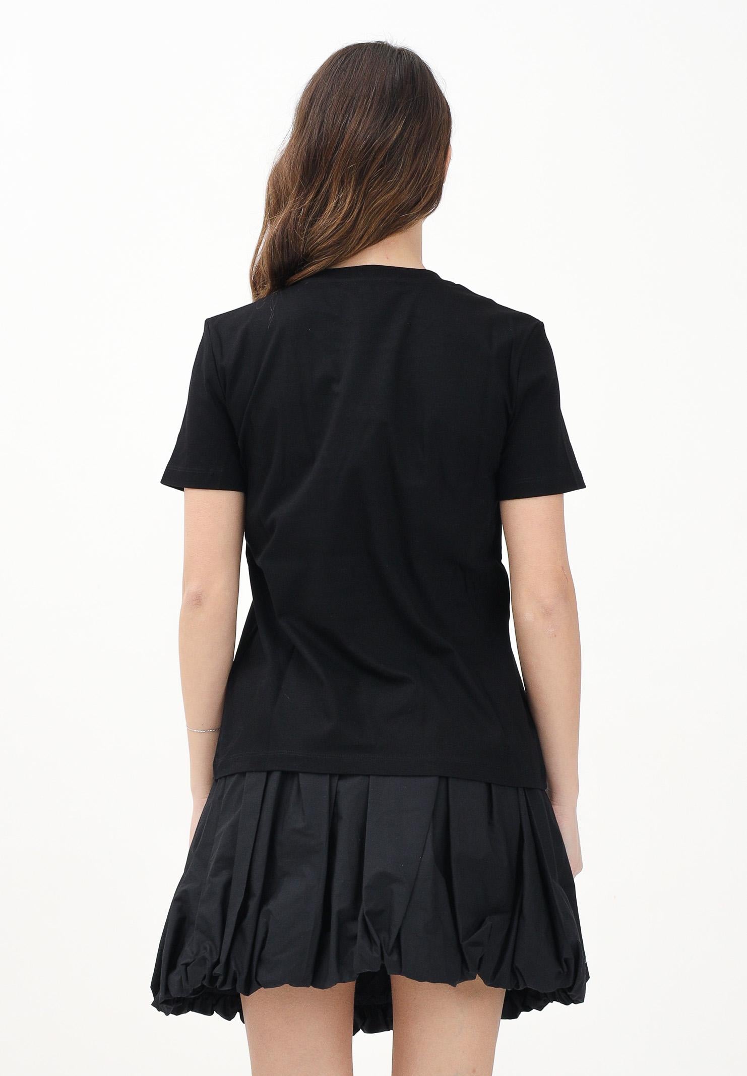 MAX MARA T-shirt a manica corta nera da donna con ricamo logo 2516941012600 008 MAX MARA 