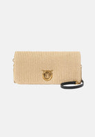 PINKO Pochette Love Bag Click Soft Horizontal Mini in rafia beige da donna 106023A391 C24Q PINKO 