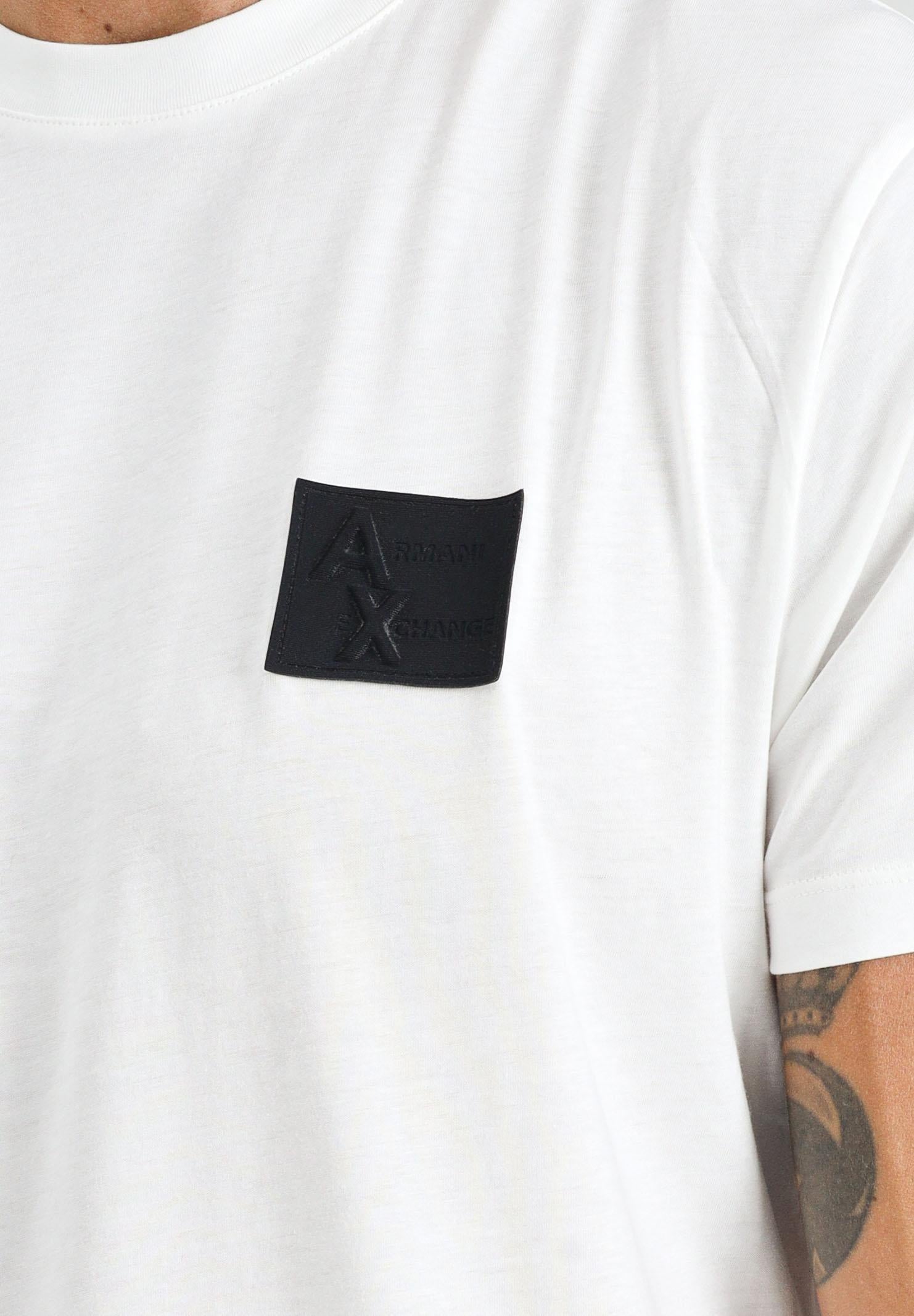 ARMANI EXCHANGE T-shirt a manica corta bianca da uomo con patch logo XM001456AF10358 U0009 ARMANI EXCHANGE 