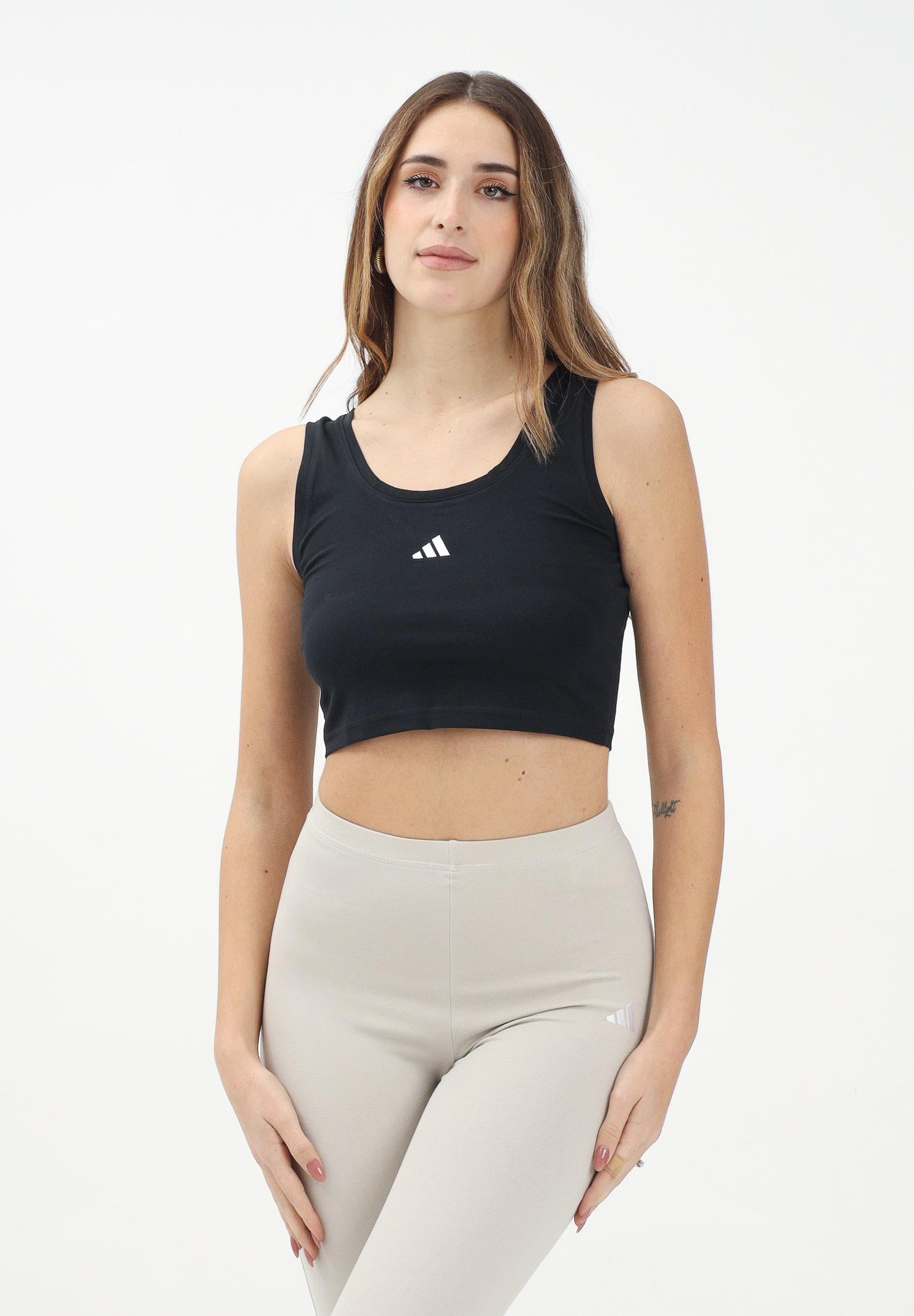 ADIDAS PERFORMANCE Top sportivo Essentials Small Logo Cotton Lifestyle nero da donna JE1321 . ADIDAS PERFORMANCE 