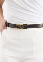 ELISABETTA FRANCHI Cintura marrone da donna con fibbia doppia c CT25S62E2 EV9 ELISABETTA FRANCHI 