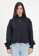 Felpa nera con cappuccio per donna e bambina con stampa logo F4MSJGHS140 110 MSGM 
