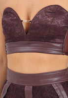 ELISABETTA FRANCHI Corpetto bordeaux da donna in pizzo floreale RG00257E2 EA4 ELISABETTA FRANCHI 