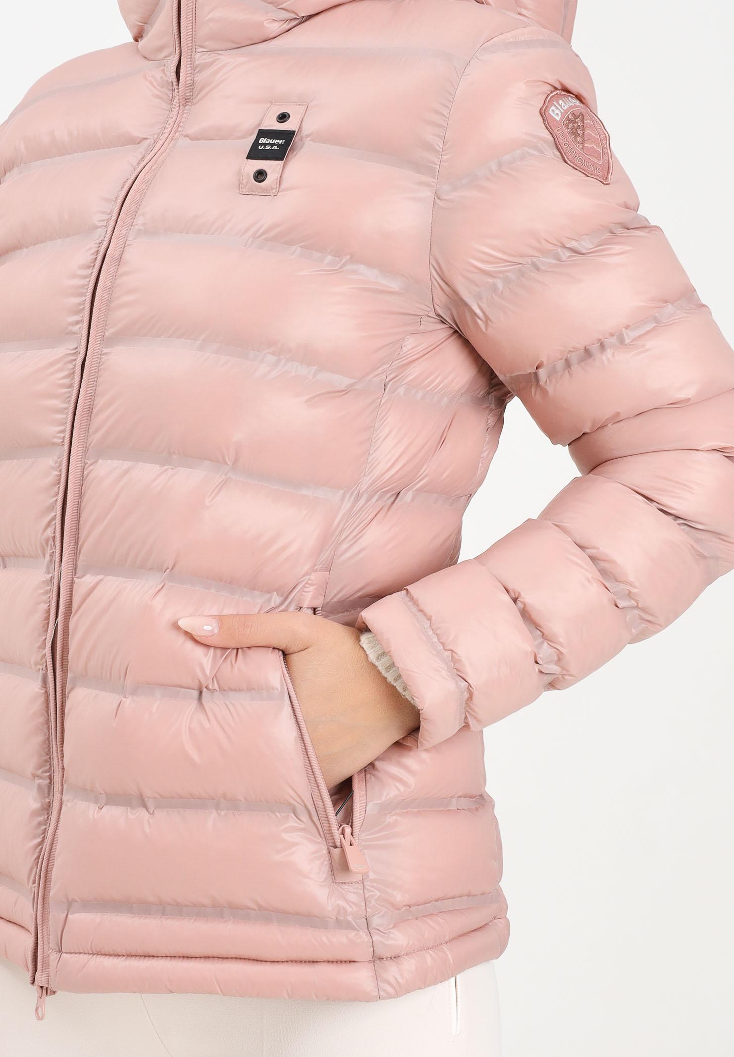 BLAUER Piumino ELLIS rosa da donna con cuciture nastrate a righe orizzontale 25WBLDC02177-007284 520GG BLAUER 