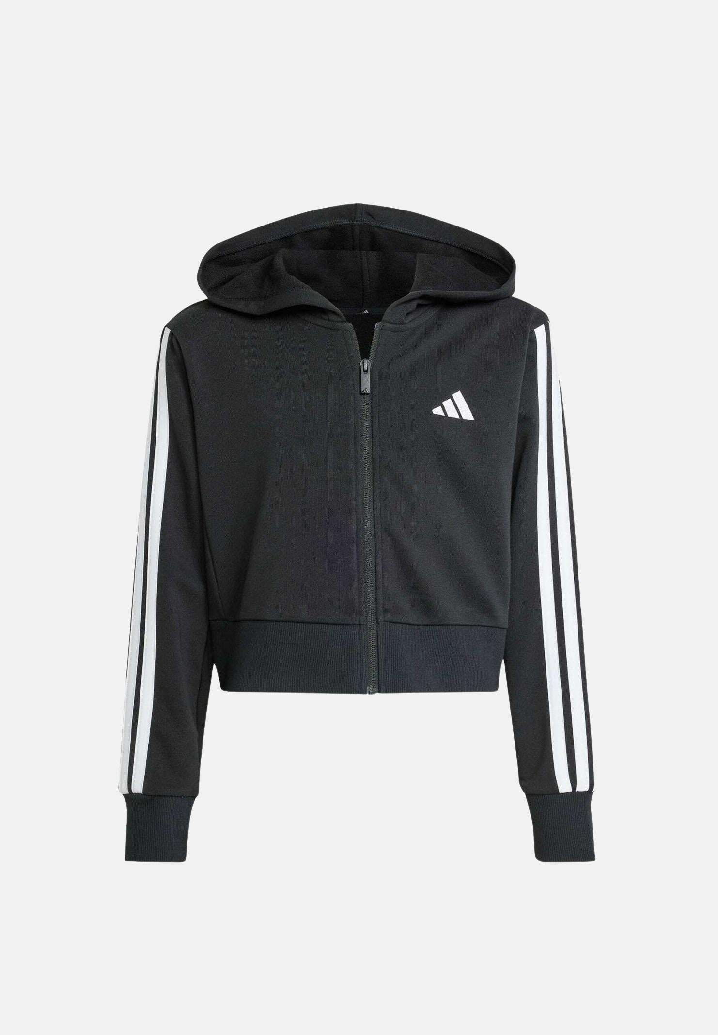 ADIDAS PERFORMANCE Felpa con zip Essentials nera da bambina JJ0956  ADIDAS PERFORMANCE 