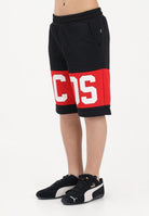 GCDS Shorts sportivo nero per donna, ragazzi e bambini con stampa logo Z0UJQL589F004 999R GCDS 