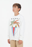 MARNI Felpa girocollo bianca per donna, ragazzi e bambini con grafica Jungle M01573M00V0 0M114 MARNI 