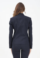 PINKO Giacca monopetto blu da donna con motivo gessato 105626A2QY EZ1 PINKO 