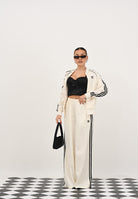 ADIDAS ORIGINALS Pantalone sportivo Adicolor Satin Wide Leg panna da donna KD2542  ADIDAS ORIGINALS 