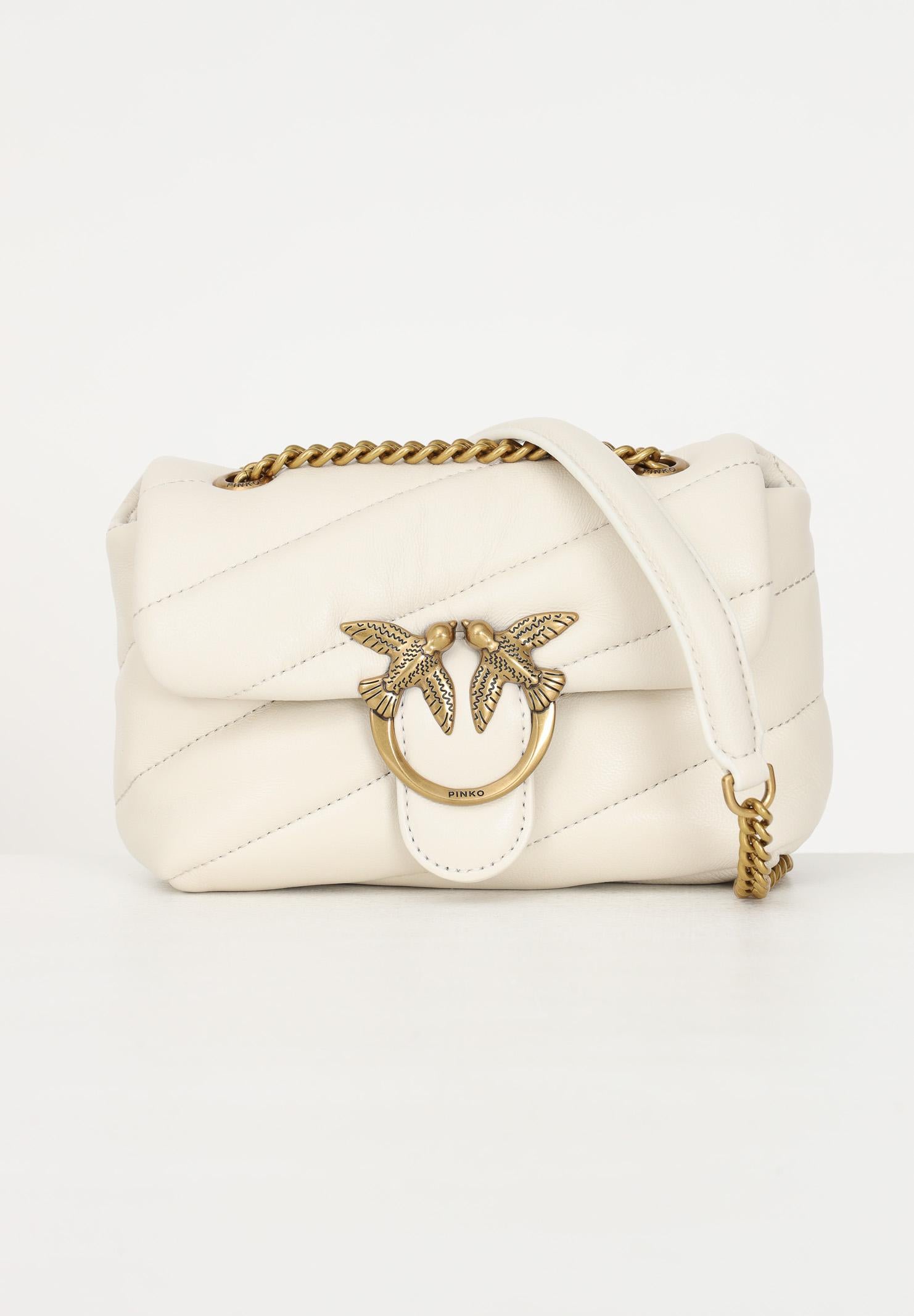 PINKO Borsa a tracolla Baby Love Bag Puff da donna in morbida nappa panna 100040A0F2 Z14Q PINKO 