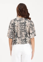 PINKO T-shirt a manica corta beige da donna con fantasia pitonata e logo 106921A3C8 CZ9 PINKO 
