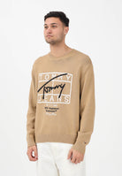 TOMMY JEANS Maglioncino girocollo beige da uomo con logo DM0DM22401 AEN TOMMY JEANS 