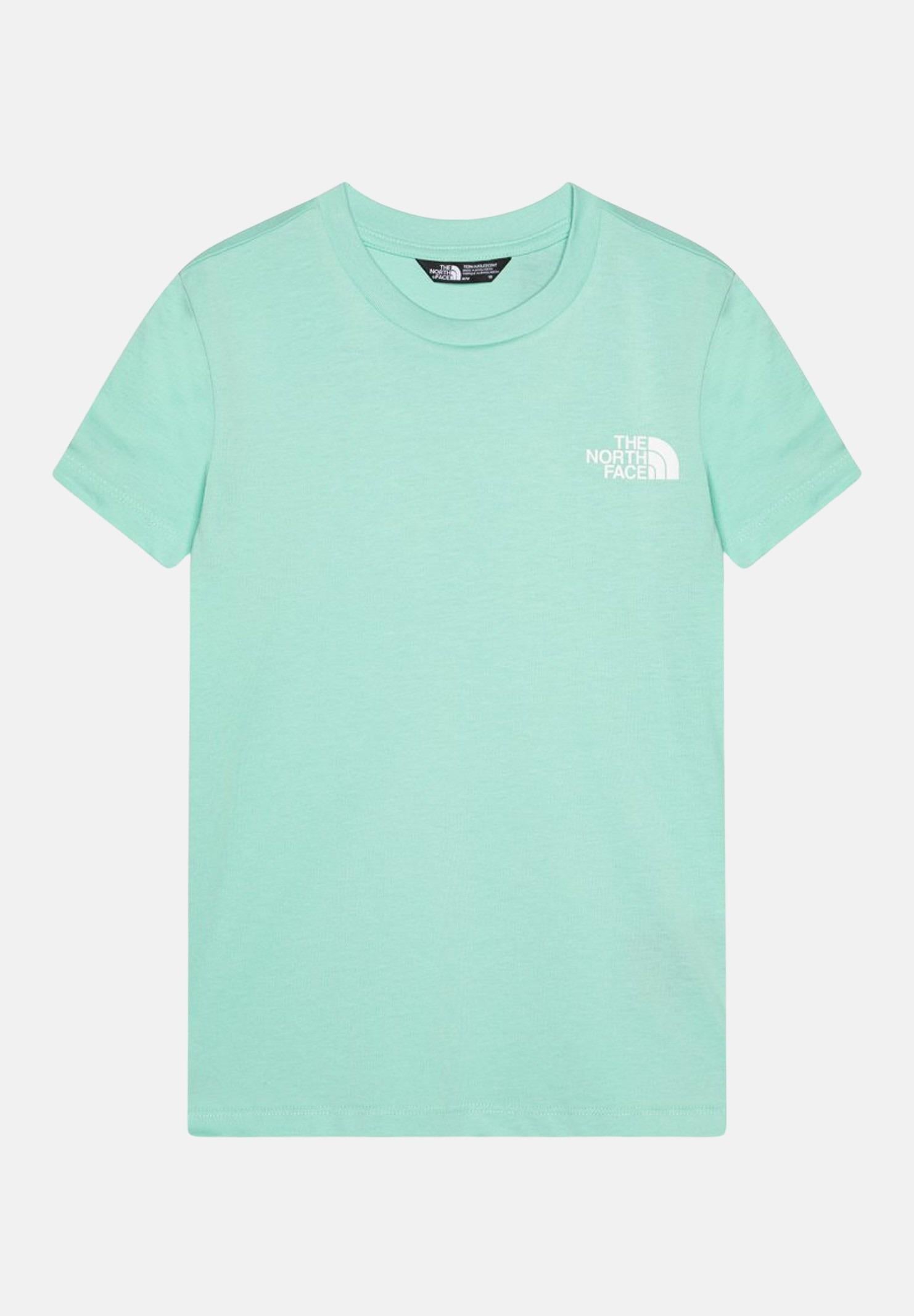 THE NORTH FACE T-shirt a manica corta Simple Dome verde acqua per bambino e bambina NF0A8DRP6EI1 . THE NORTH FACE 