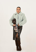 PATRIZIA PEPE Pellicciotto verde acqua da donna 8O0204E073 G613 PATRIZIA PEPE 