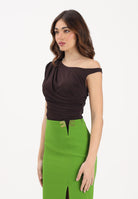 ELISABETTA FRANCHI Body marrone da donna con spallina gioiello BO01361E2 EV9 ELISABETTA FRANCHI 